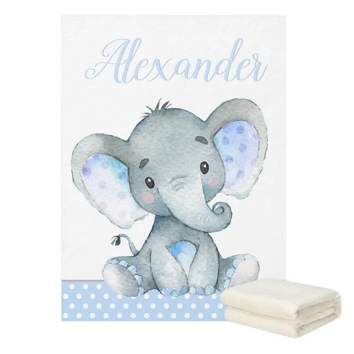 3 Piece Custom Name Elephant Crib Bedding Set