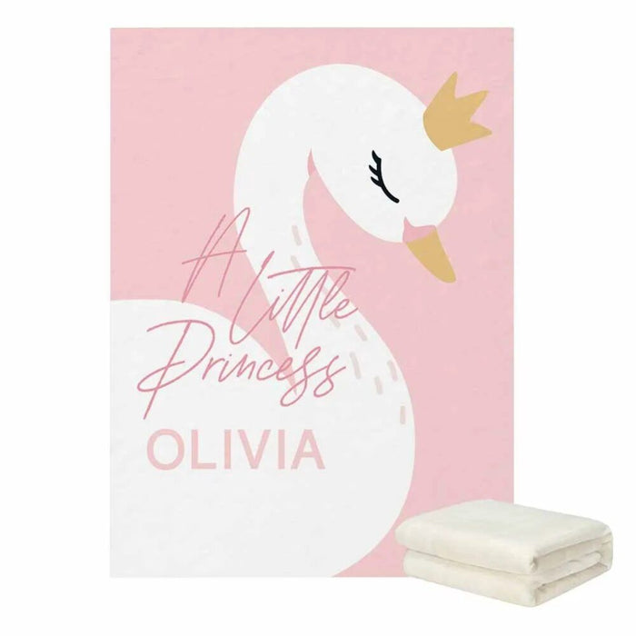 3 Piece Custom Name Swan Crib Bedding Set