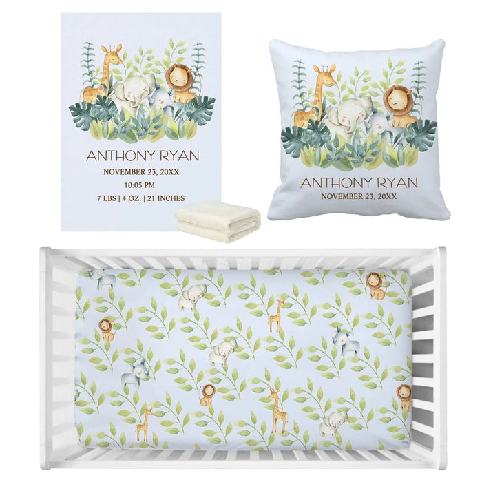 3 Piece Jungle Animals Bedding Set