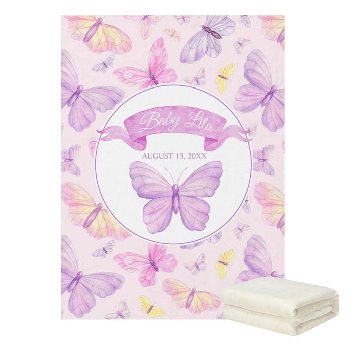 3 Piece Personalized Butterfly Bedding Set