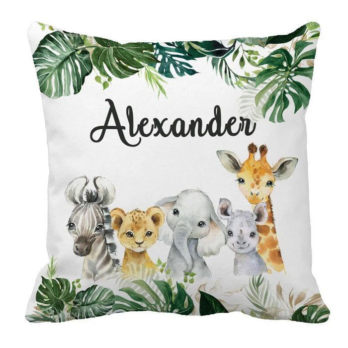 3 Piece Personalized Name Jungle Animals Bedding Set