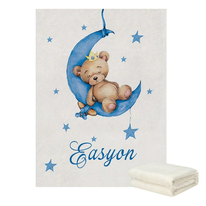 3 Piece Personalized Sleeping Bear Crib Bedding Set