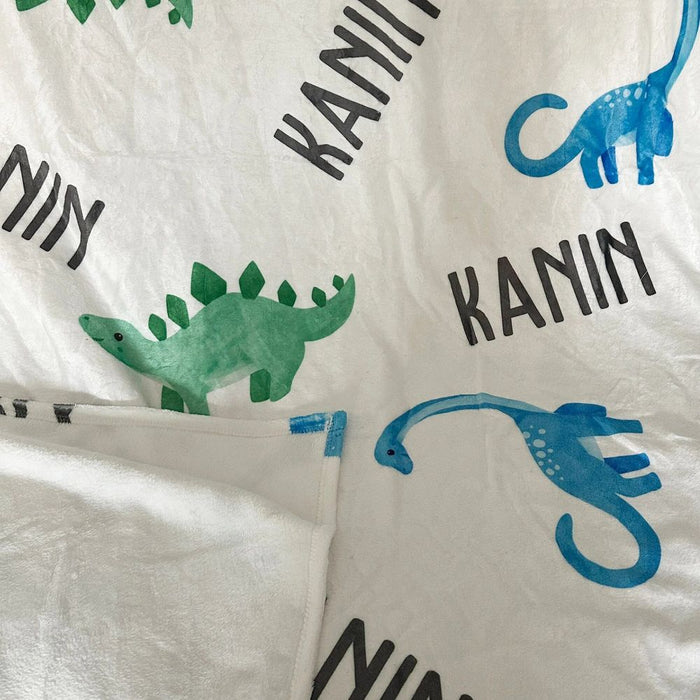 3 Pieces Personalized Dinosaur Bedding Set