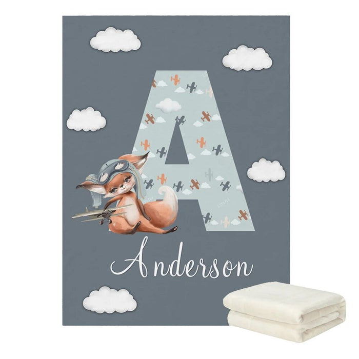 3 pieces Custom Name Airplane Bedding Set