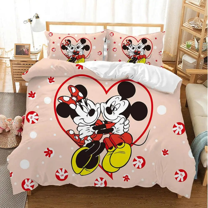 Cartoon Minnie Printed Bedding Set