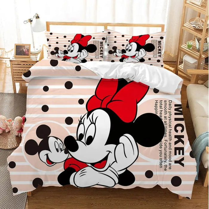 Cartoon Minnie Printed Bedding Set