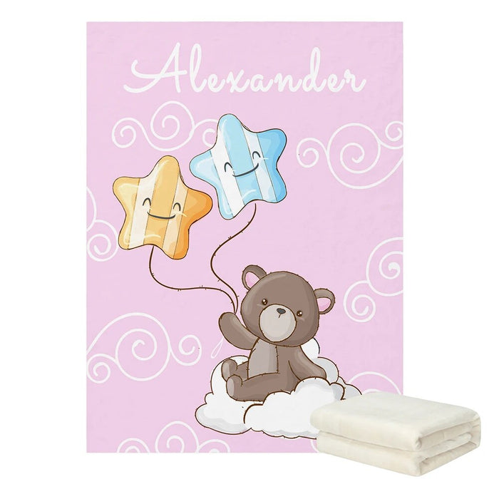 Cloud Nap Bear Personalized Blanket