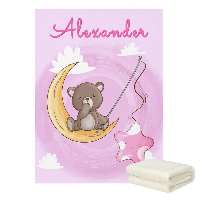 Cloud Nap Bear Personalized Blanket