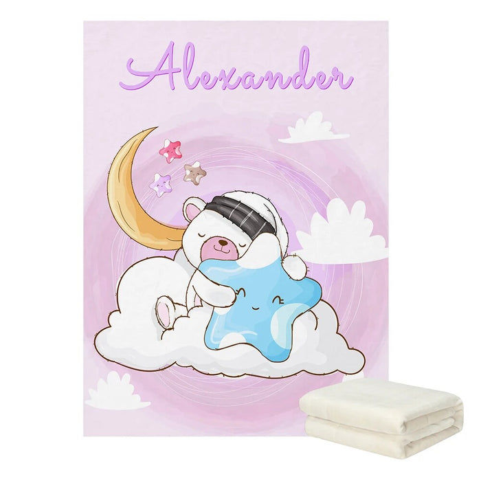 Cloud Nap Bear Personalized Blanket