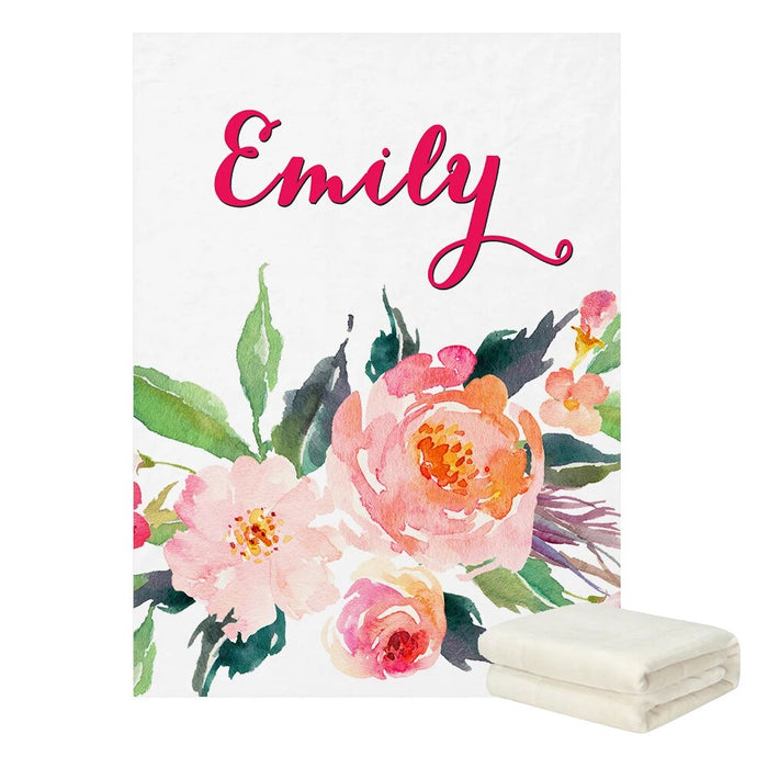 Custom Name Flower Blanket