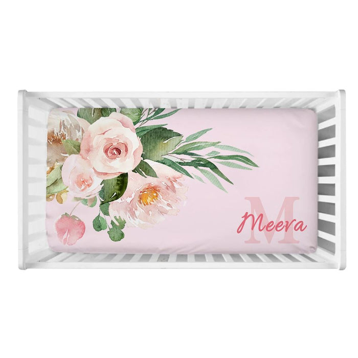 Custom Name Flowers Bedding Set