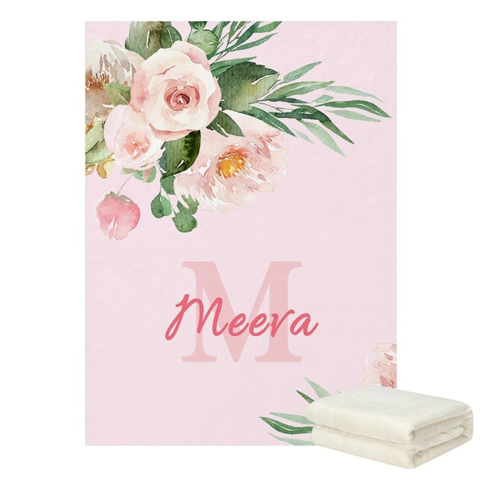 Custom Name Flowers Bedding Set