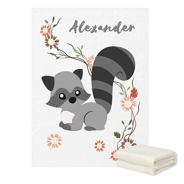 Custom Name Forest Animal Friends Blanket