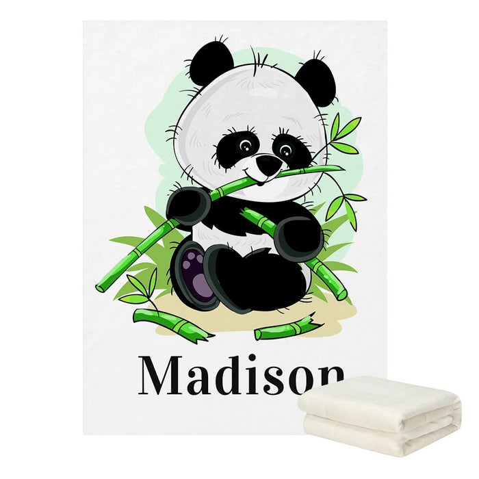 Custom Name Panda Blanket