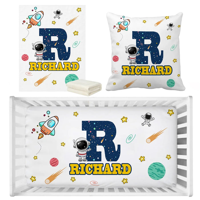 Custom Name Space Design Bedding Set