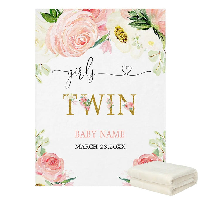 Custom Name Twin Blanket Set 2 Pieces