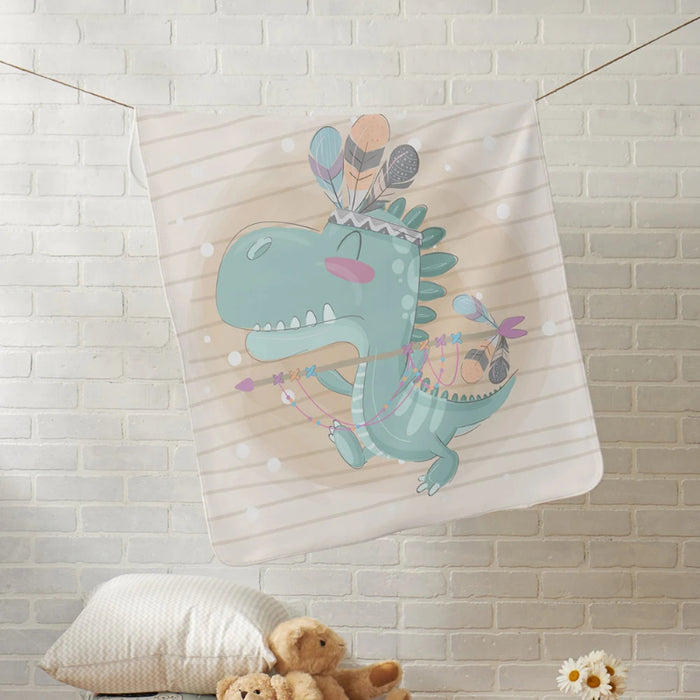 Customizable Dinosaur Adventure Coral Fleece Blanket