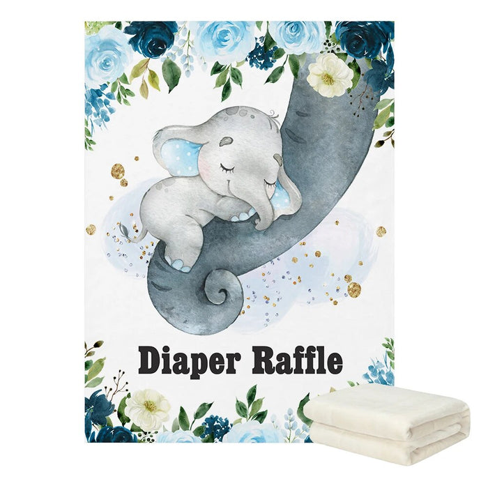 Elephant And Balloon Printed Personalized Name Blanket