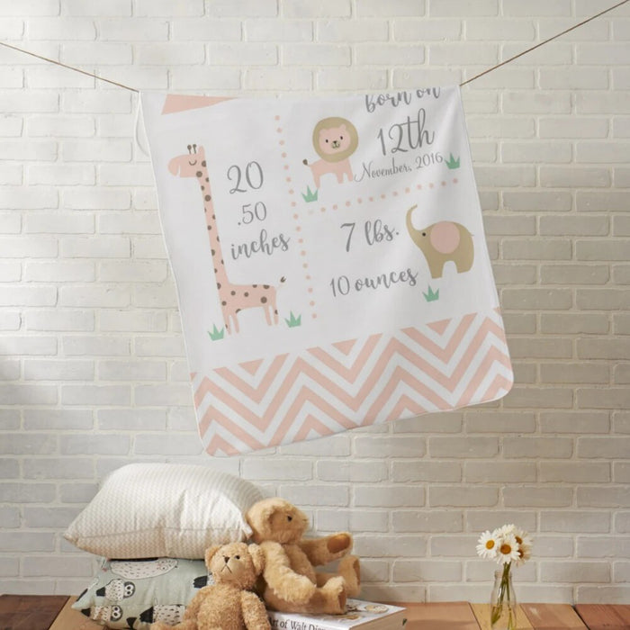 Jungle Animals Announcement Printed Blanket