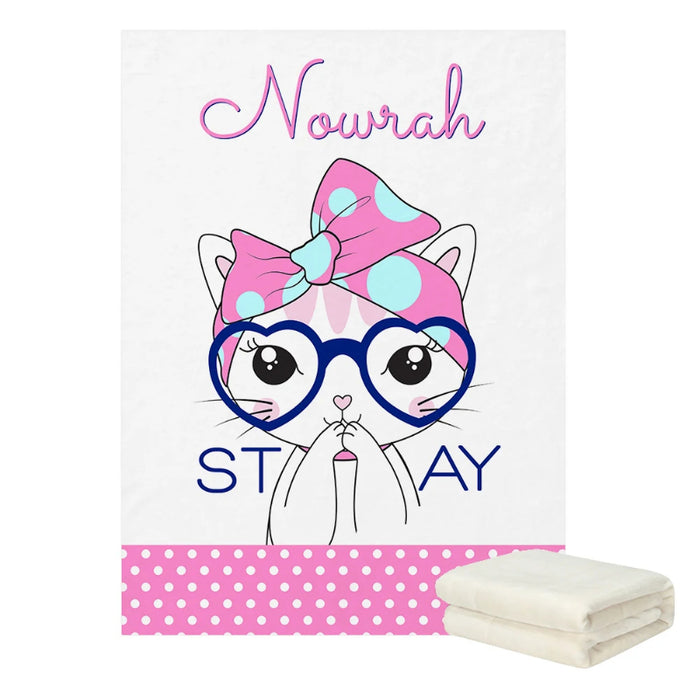 Personalized Cat Coral Fleece Blanket