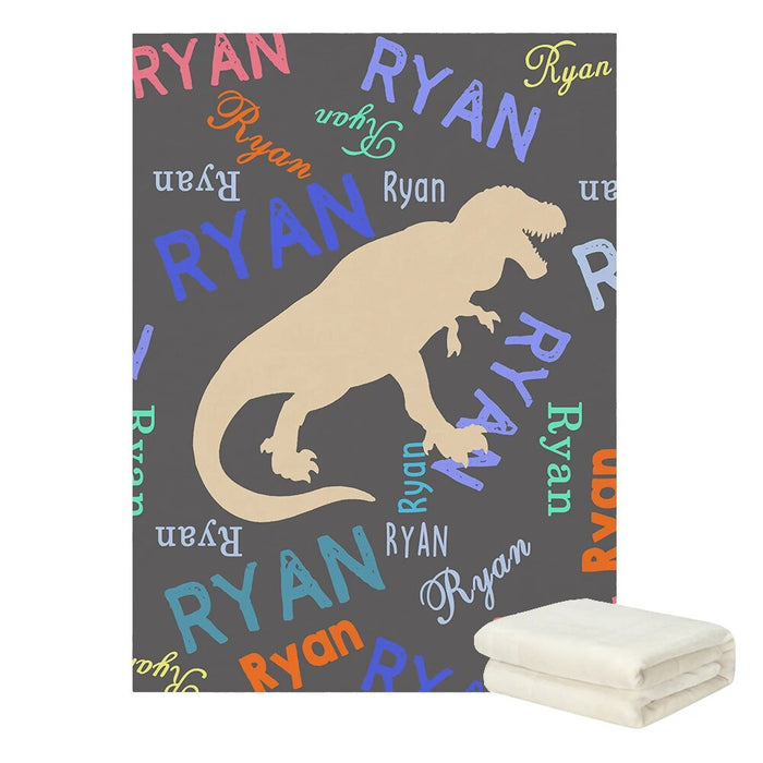 Personalized Dinosaur Bedding Blanket