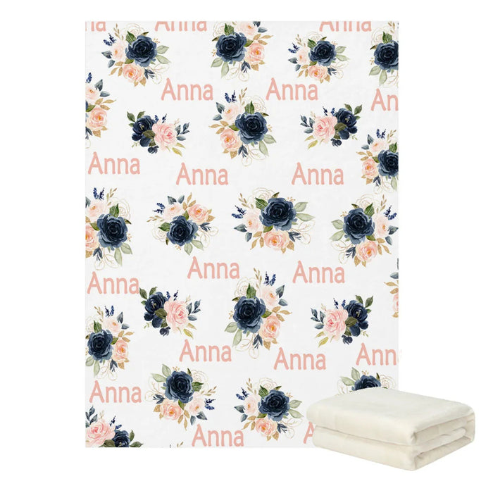 Personalized Floral Design Blanket