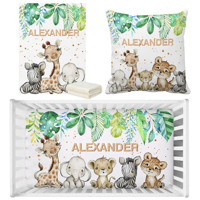 Custom Safari Wildlife Bedding Set