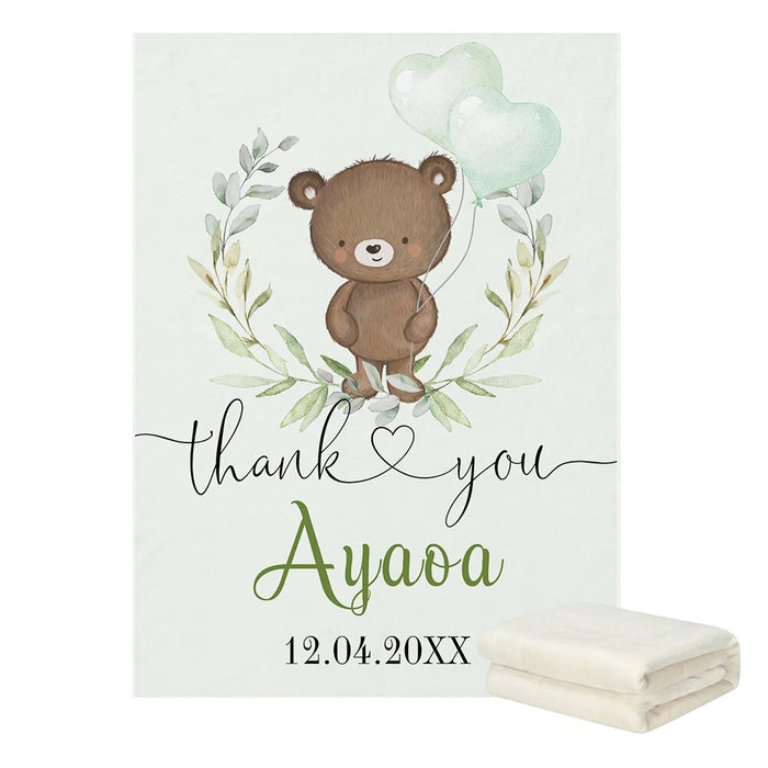 Personalized Name Bear Blanket