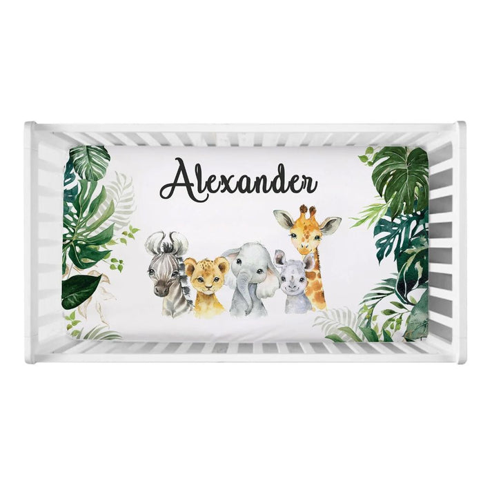 Personalized Name Jungle Animals Bedding Set