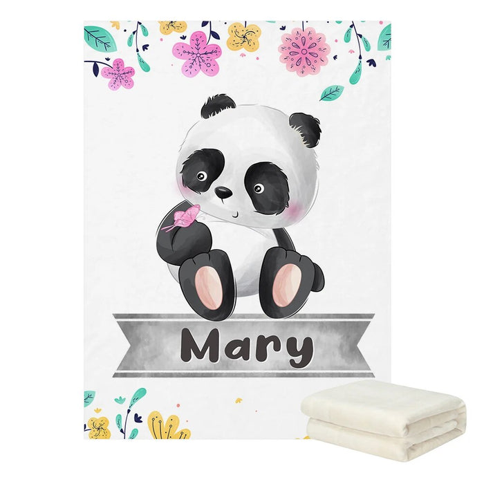 Personalized Name Panda Blanket