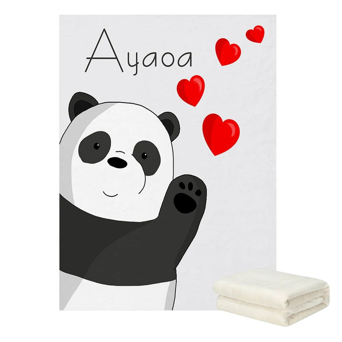 Personalized Name Panda Blanket