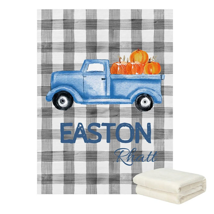 Personalized Plaid Vintage Truck Crib Sheet Bedding Set