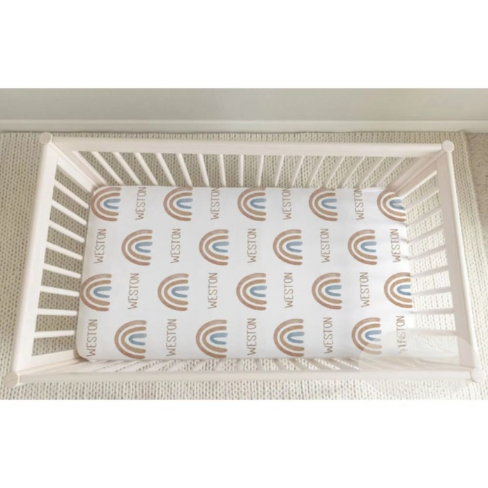 Personalized Rainbow Crib Bedding Set