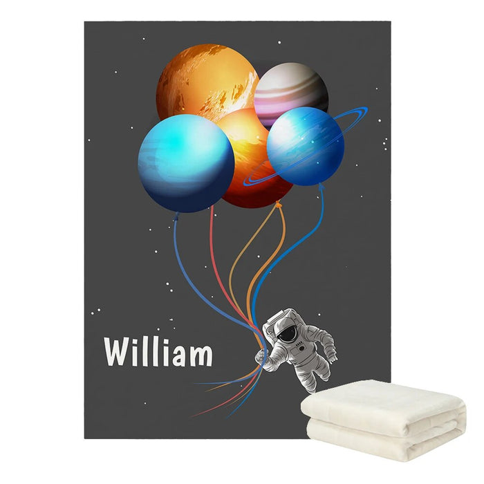 Personalized Space Rocket Kids Blanket