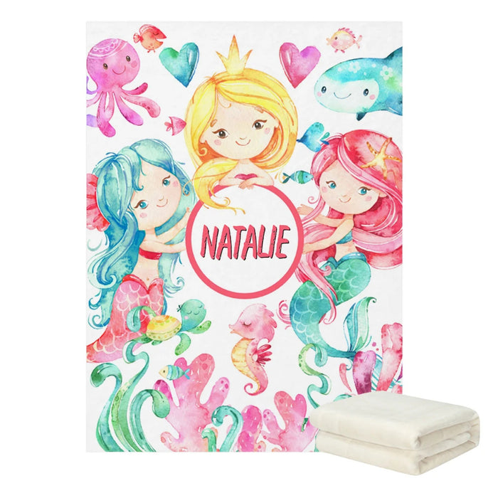 Personalized Underwater Whimsy Patterned Blankets