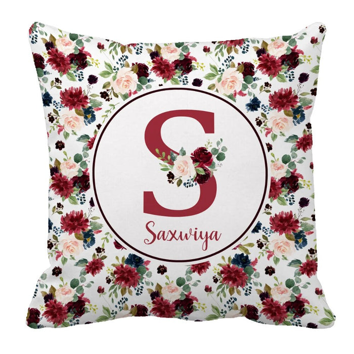 Personalized Watercolor Floral Bedding Set