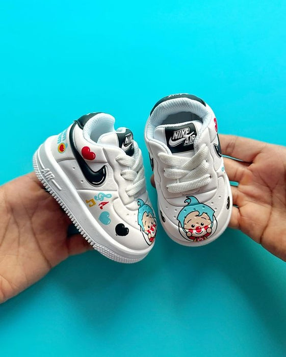 Playful Clown Themed Children Mini Tennis Sneakers