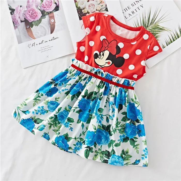 Polka Dot Animated Print Summer Dress