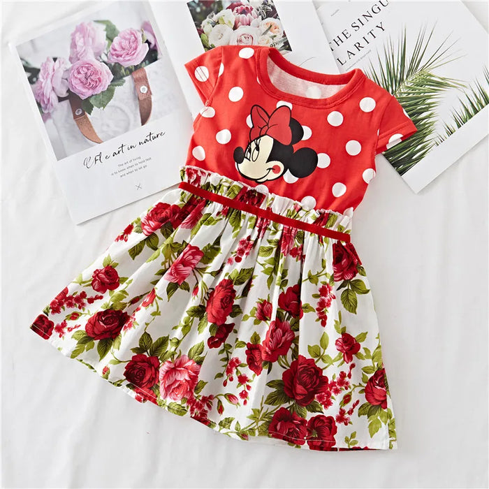 Polka Dot Animated Print Summer Dress