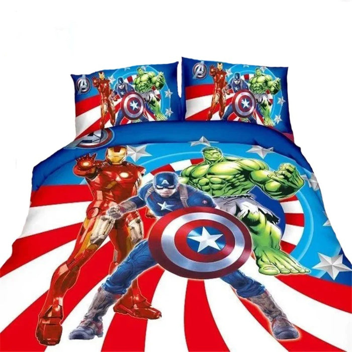 Printed Super Heroes Bedding Set