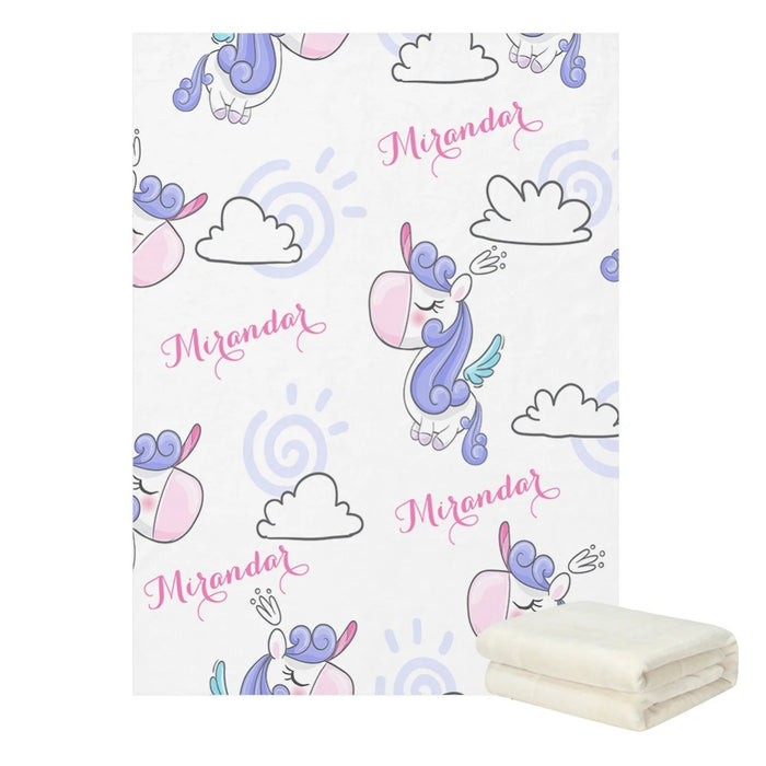 Unicorn On The Sky Custom Blanket