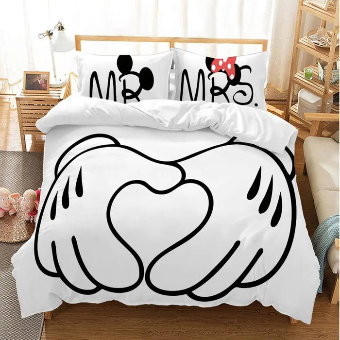 Cartoon Mickey Minnie Bedding Set