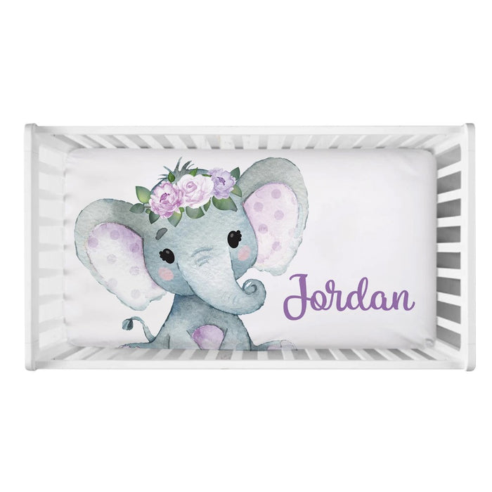 Flower Elephant Custom Name Bedding Set