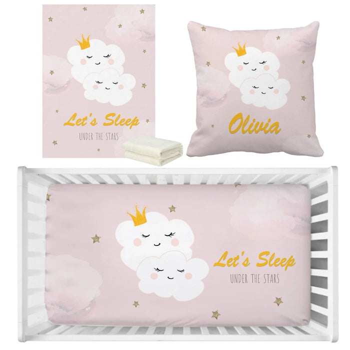 3 Piece Sleep Under The Stars Custom Name Bedding Set