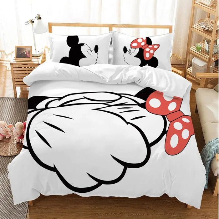 Cartoon Mickey Minnie Bedding Set