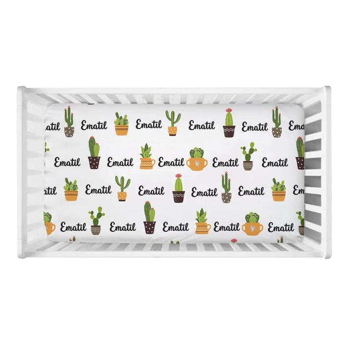 Prickly Pear Cactus Crib Custom Bedding Set