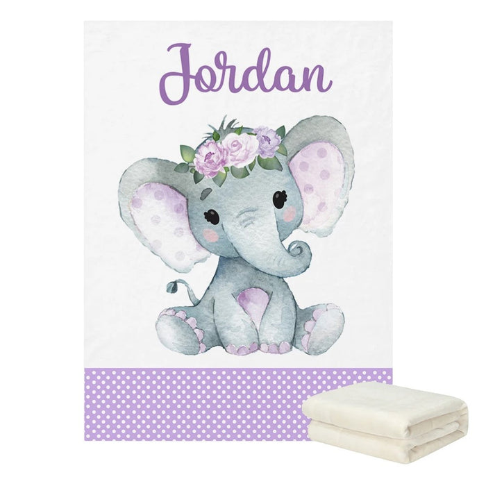 Flower Elephant Custom Name Bedding Set