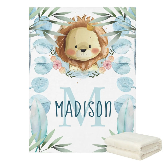 3 Pieces Lion Prince Personalized Name Bedding Set