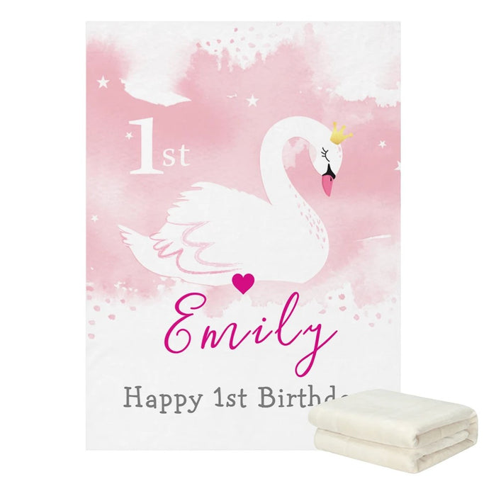 Swan Princess Birthday Custom Blanket