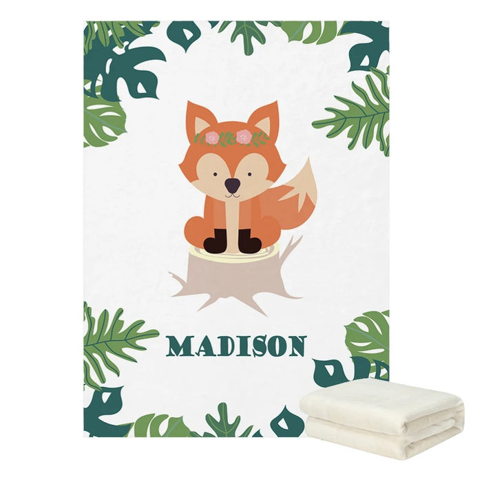 Forest Animals Personalized Name Blanket